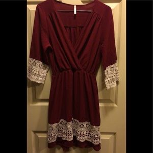 Simply Elegant Low Front Embroidered Dress Sz: M